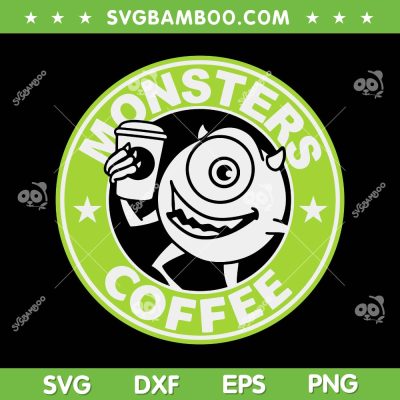 Monster Inc Coffee SVG PNG, Monster Starbucks SVG, Mike Coffee DXF SVG PNG EPS Monster Inc Coffee SVG PNG, Monster Starbucks SVG, Mike Coffee DXF SVG PNG EPS