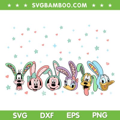 Mouse And Friends Happy Easter SVG PNG, Happy Easter Mickey Friends SVG, Disney Easter Eggs DXF SVG PNG EPS Mouse And Friends Happy Easter SVG PNG, Happy Easter Mickey Friends SVG, Disney Easter Eggs DXF SVG PNG EPS