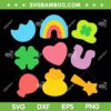 Patrick's Day Lucky Charm SVG PNG, Cute Icon Saint Patrick Day SVG, Charm Shamrock DXF SVG PNG EPS