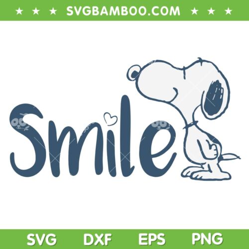 Peanuts Snoopy Smile SVG PNG, Snoopy Smiling SVG, Cute Snoopy Dog DXF SVG PNG EPS