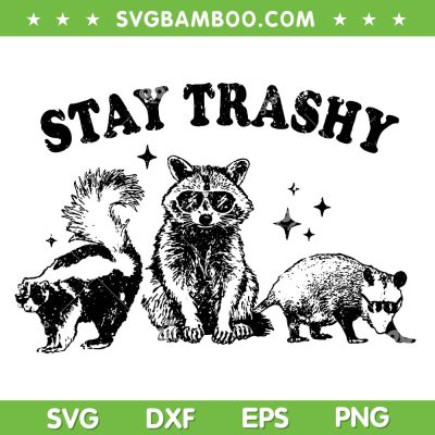 Raccoon Stay Trashy SVG PNG, Stay Trashy SVG, Funny Meme Raccoon DXF SVG PNG EPS Raccoon Stay Trashy SVG PNG, Stay Trashy SVG, Funny Meme Raccoon DXF SVG PNG EPS