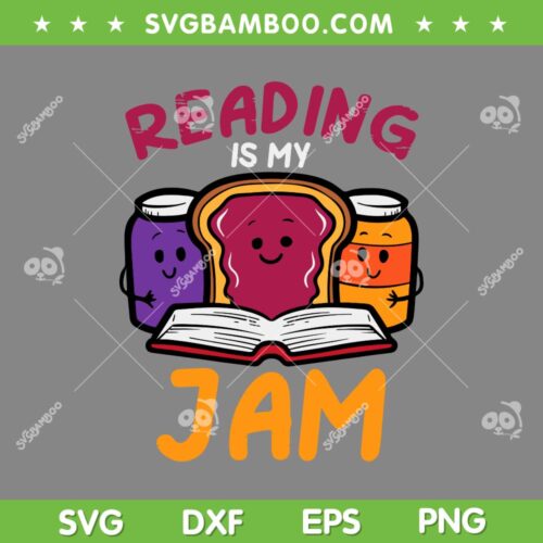 Reading Is My Jam SVG PNG, Reading Book Librarian SVG, Library Read Teacher DXF SVG PNG EPS
