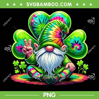 Shamrock Tie Dye Gnomes PNG, Cute Gome Shamrock PNG, Happy St Patricks Day PNG