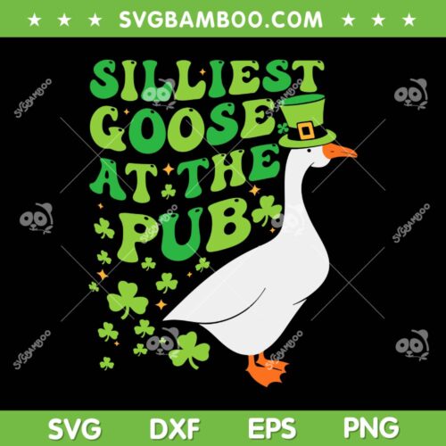Silliest Goose At The Pub SVG PNG, Duck Shamrock St Patrick's Day SVG, Goose Bumps DXF SVG PNG EPS