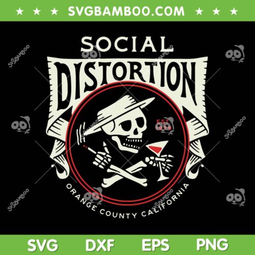 Social Distortion Skelly SVG PNG, Orange County California SVG, Skull Social Distortion DXF SVG PNG EPS