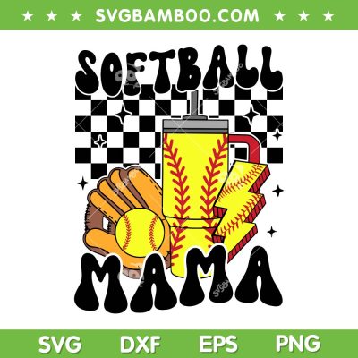 Softball Mama SVG PNG, Mothers Day Softball Lover SVG, Checkered Softball DXF SVG PNG EPS Softball Mama SVG PNG, Mothers Day Softball Lover SVG, Checkered Softball DXF SVG PNG EPS