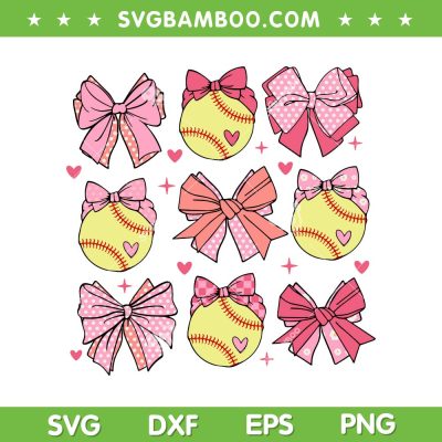 Softball Mom SVG PNG, Coquette Bow Softball Mom SVG, Bow Mothers Day DXF SVG PNG EPS Softball Mom SVG PNG, Coquette Bow Softball Mom SVG, Bow Mothers Day DXF SVG PNG EPS
