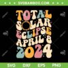 Solar Eclipse 2024 Double Sided SVG PNG, Total Solar Eclipse April 8 2024 SVG, April 8th 2024 DXF SVG PNG EPS