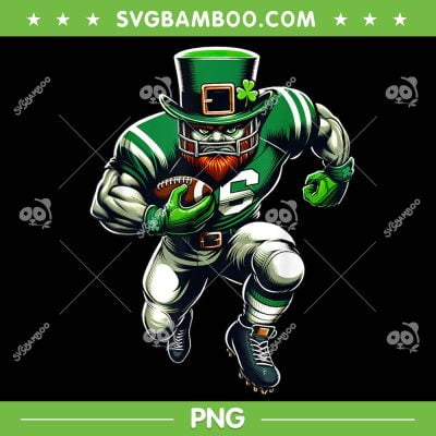 St Patrick's Day Leprechaun Football Player PNG, Leprechaun Kids Football PNG, Happy St Patricks Day PNG