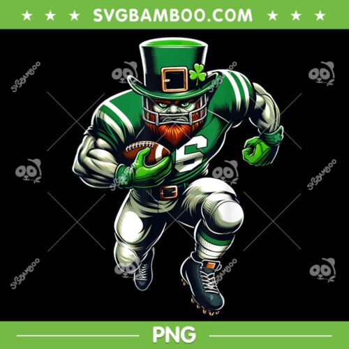 St Patrick's Day Leprechaun Football Player PNG, Leprechaun Kids Football PNG, Happy St Patricks Day PNG