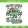 St Patrick's Day Sassy Little Lassie SVG PNG, Retro Groovy Four Leaf Clover SVG, Cute Shamrock DXF SVG PNG EPS