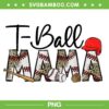 T Ball Mom Leopard PNG, Mother's Day Mama Tee Ball PNG, Baseball Mom Leopard PNG