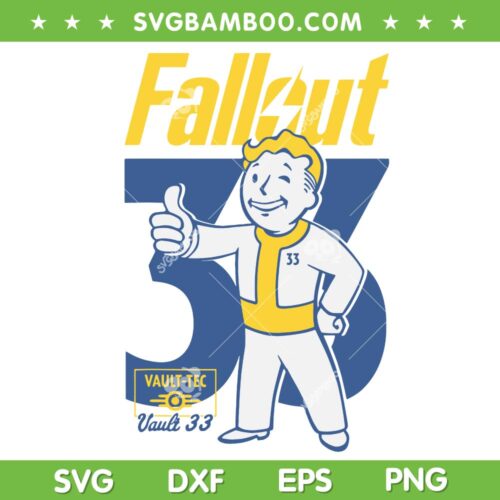 TV Series 33 Power Suit Pose SVG PNG, Fallout 33 Vault Tec SVG, Fallout Vault Tec Logo DXF SVG PNG EPS