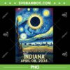 Total Solar Eclipse 2024 Indiana Starry Night PNG, Indiana April 08 2024 PNG, 2024 Solar Eclipse PNG