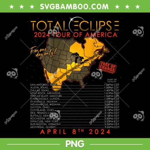 Total Solar Eclipse 2024 Tour Of America PNG, USA Total Solar Eclipse PNG, Eclipse Event 2024 PNG 