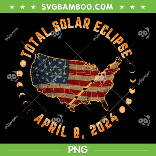 Total Solar Eclipse America Map PNG, April 8 2024 USA Map PNG, US Total Solar Eclipse Map PNG