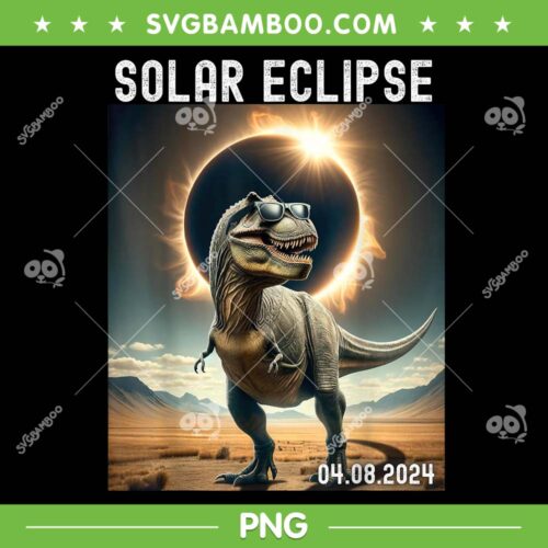 Total Solar Eclipse T Rex PNG, Dinosaur April 8 2024 PNG, Solar Eclipse 04 08 24 PNG