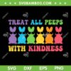 Treat All Peeps With Kindness SVG PNG, Bunny Easter Peeps SVG, Rabbit Easter Day DXF SVG PNG EPS