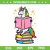 Unicorn Reading Book SVG PNG, Cute Reading Unicorn SVG, Librarian America DXF SVG PNG EPS