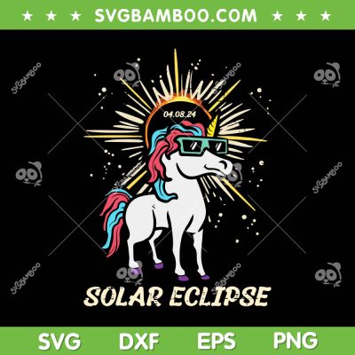 Unicorn Solar Eclipse 2024 Totality April 8 SVG, Total Solar Eclipse Unicorn Girl SVG, 2024 Solar Eclipse DXF SVG PNG EPS