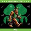 Vintage St Patrick's Day Bigfoot PNG, Sasquatch Irish Shamrock PNG, Bigfoot Irish Leprechaun PNG