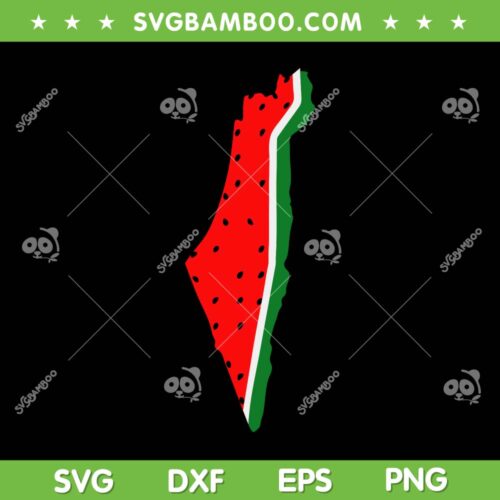 Real Palestine Watermelon Map SVG PNG, Watermelon Palestine SVG, Palestine Map DXF SVG PNG EPS