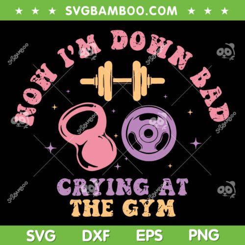 Now I'm Down Bad SVG PNG, Crying At The Gym SVG, TTPD Album DXF SVG PNG EPS