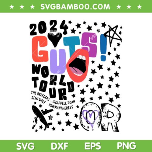 2024 Guts World Tour SVG PNG, Olivia Rodrigo SVG, Music Concert DXF SVG PNG EPS