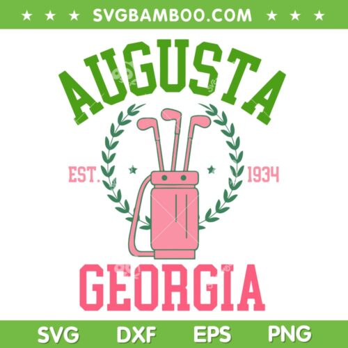 Augusta Georgia Golf Tour SVG PNG, Tournament Bows Social Club SVG, Augusta Georgia Est 1934 DXF SVG PNG EPS