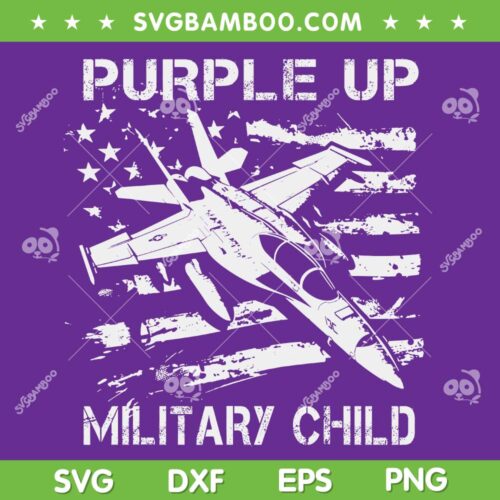 Air Force Purple Military SVG PNG, I Purple Up Month Of Military Child US Flag SVG, Retro Purple Up Military Child DXF SVG PNG EPS
