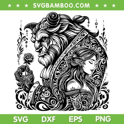 Beauty And The Beast Mandala SVG PNG, Enchanted Rose SVG, Belle Mandala DXF SVG PNG EPS Beauty And The Beast Mandala SVG PNG, Enchanted Rose SVG, Belle Mandala DXF SVG PNG EPS