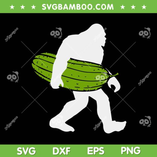Bigfoot Pickle Art SVG PNG, Bigfoot Cucumber Pickle SVG, Funny Sasquatch With Pickle DXF SVG PNG EPS