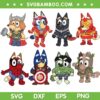 Bluey Avengers SVG Bundle, Super Hello Blue Dog SVG Bundle, Bluey Captain America DXF SVG PNG EPS