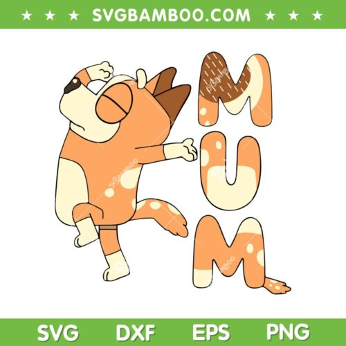 Bluey Chilli Mum Bluey Family SVG PNG, Bluey Mum SVG, Bluey Mum Dancing DXF SVG PNG EPS