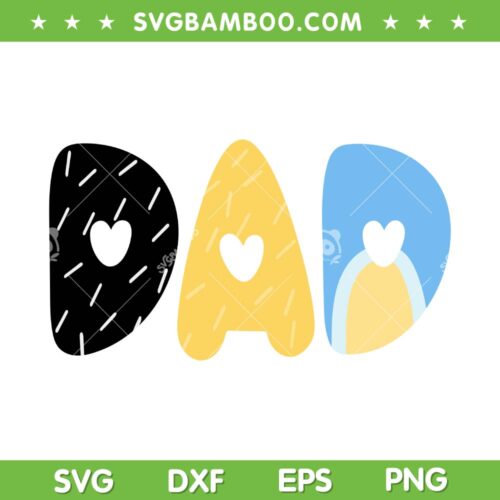 Bluey Dad SVG PNG, Bluey Father's Day SVG, Funny Dog Dad DXF SVG PNG EPS 