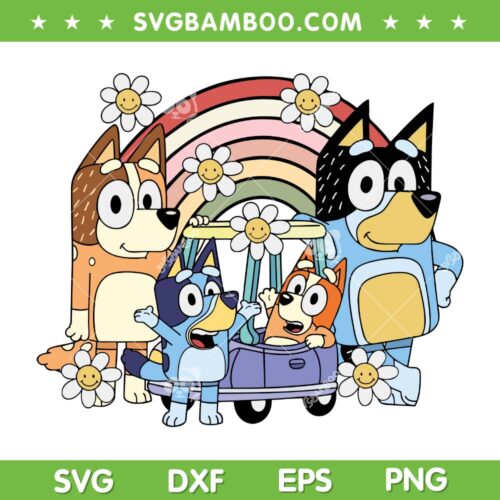 Bluey Dad Mom Family SVG PNG, Bluey Family SVG, Funny Bluey Dad And Mom DXF SVG PNG EPS