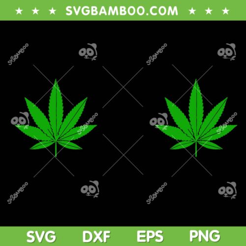 Cannabis Leaf Boobs SVG PNG, Funny Marijuana SVG, Cannabis Leaves DXF SVG PNG EPS