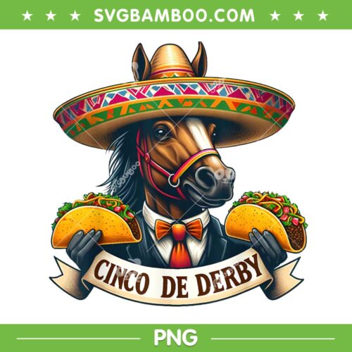 Cinco De Derby Horse PNG, Taco Horse Racing PNG, Cinco De Derby PNG