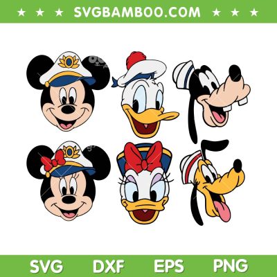 Cruise Friends SVG Bundle, Cruise Mouse Head SVG Bundle, Disney Friends DXF SVG PNG EPS