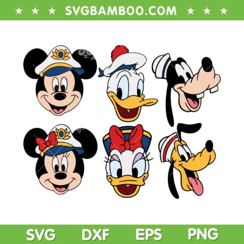Cruise Friends SVG Bundle, Cruise Mouse Head SVG Bundle, Disney Friends DXF SVG PNG EPS