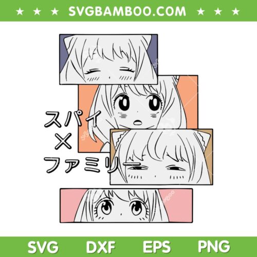 Cute Kawaii Girl Emotions Family SVG PNG, Anime Manga Japanese SVG, Anime Characters DXF SVG PNG EPS
