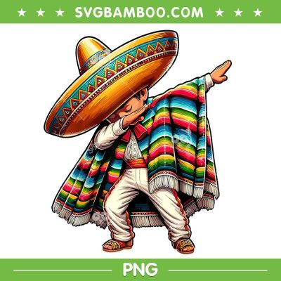 Dabbing Boys Cinco De Mayo PNG, Kids Boy Mexican Poncho PNG, Dabbing Mexican PNG