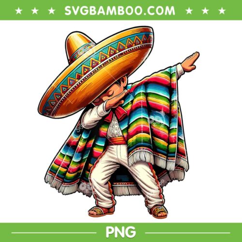 Dabbing Boys Cinco De Mayo PNG, Kids Boy Mexican Poncho PNG, Dabbing Mexican PNG