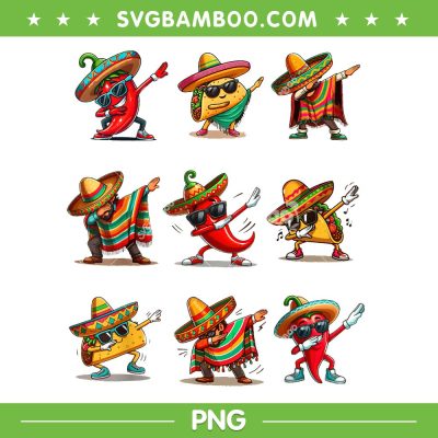 Dabbing Mexican Poncho Taco PNG, Cinco De Mayo Fiesta PNG, Dabbing Taco PNG