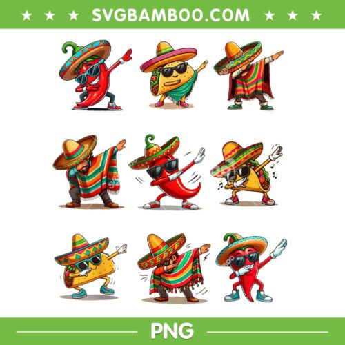 Dabbing Mexican Poncho Taco PNG, Cinco De Mayo Fiesta PNG, Dabbing Taco PNG