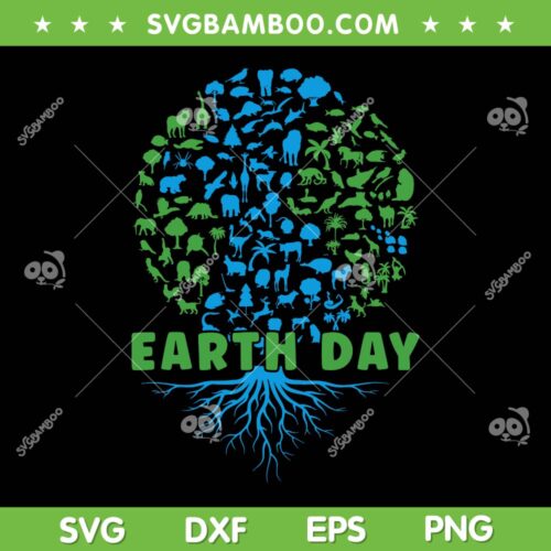 Earth Day 2024 SVG PNG, 54th Earth Day SVG, Earth Day Tree Animal DXF SVG PNG EPS