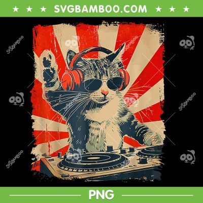 Funny DJ Cat PNG, Cat Disco Headphone Music PNG, Dj Music Cat PNG