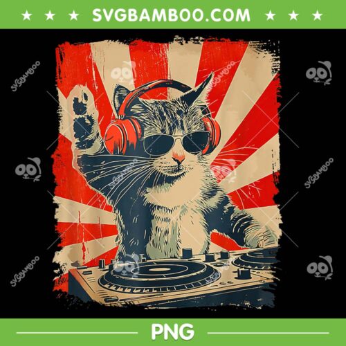 Funny DJ Cat PNG, Cat Disco Headphone Music PNG, Dj Music Cat PNG