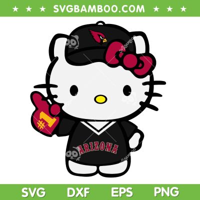 Hello Kitty Arizona Cardinals SVG PNG, Hello Kitty Football SVG, NFL Arizona Cardinals DXF SVG PNG EPS