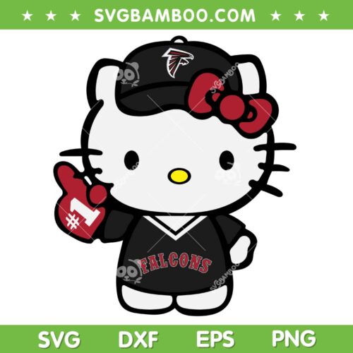 Hello Kitty Atlanta Falcons SVG PNG, Kitty Cat Falcons SVG, NFL Football DXF SVG PNG EPS